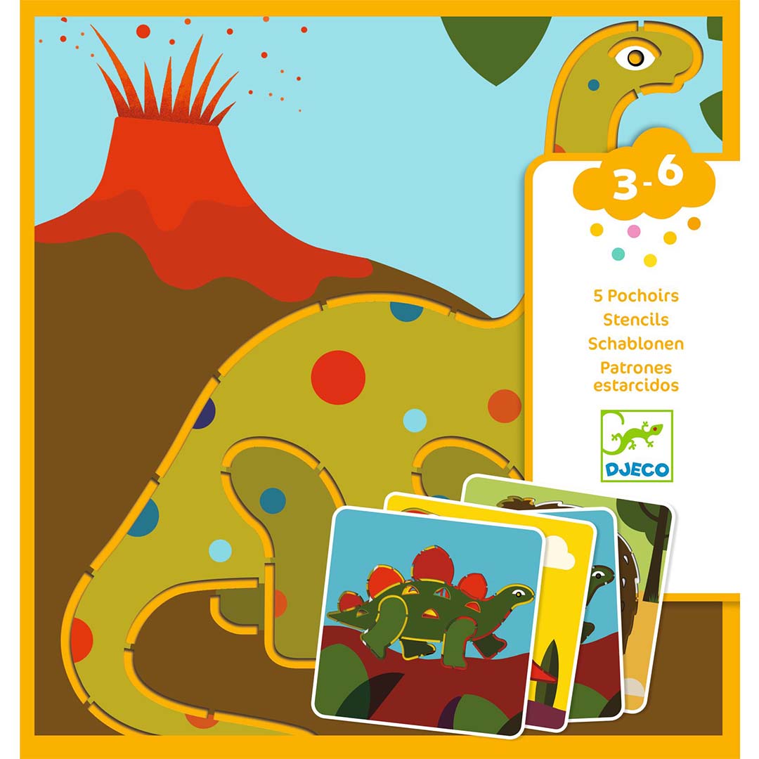 djeco tekensjablonen dino's