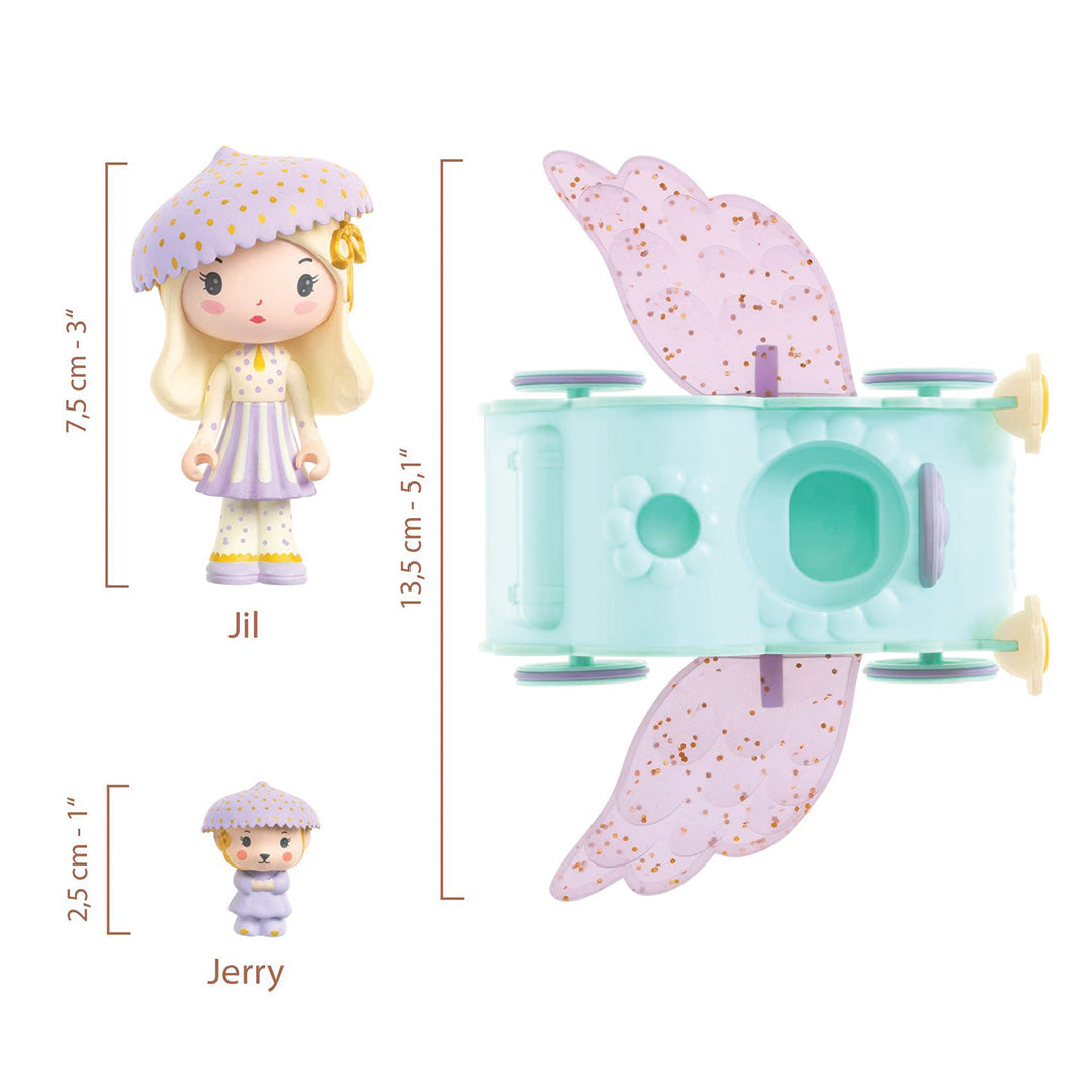 djeco tinyly speelfiguur - jil & jerry tinycar