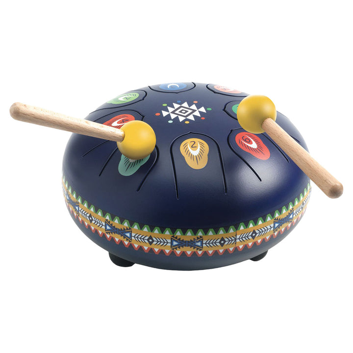 djeco tongtrommel animambo - blauw - Ø15 cm