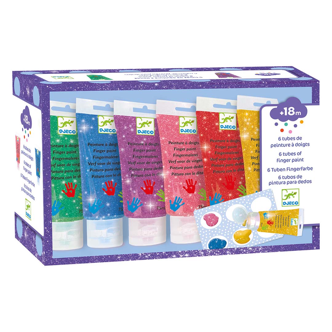 djeco tubes vingerverf glitter