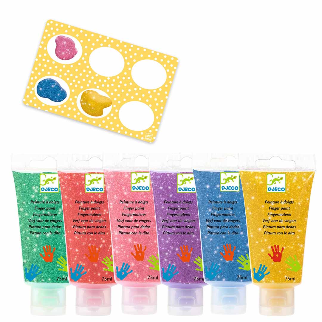 djeco tubes vingerverf glitter | DJ09017 | 2