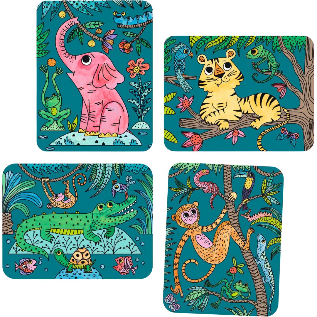 djeco verfset magic reveal paint - in the jungle | DJ00096 | 4