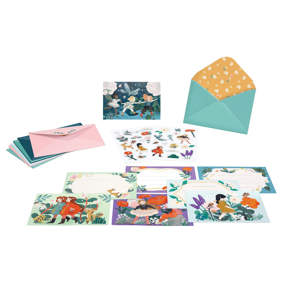 djeco verjaardagsuitnodigingen garden friends - 8st
