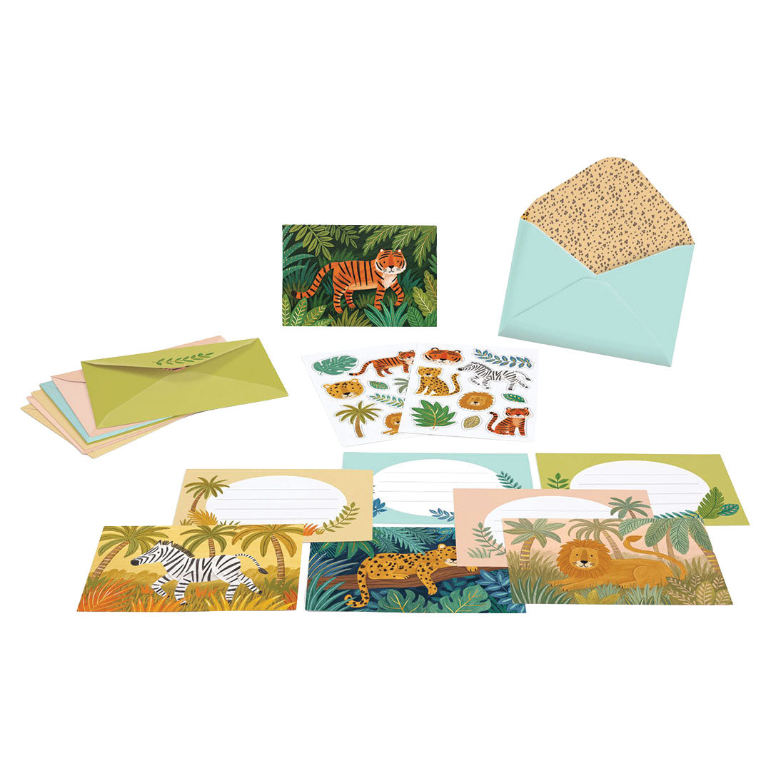 djeco verjaardagsuitnodigingen jungle animals - 8st