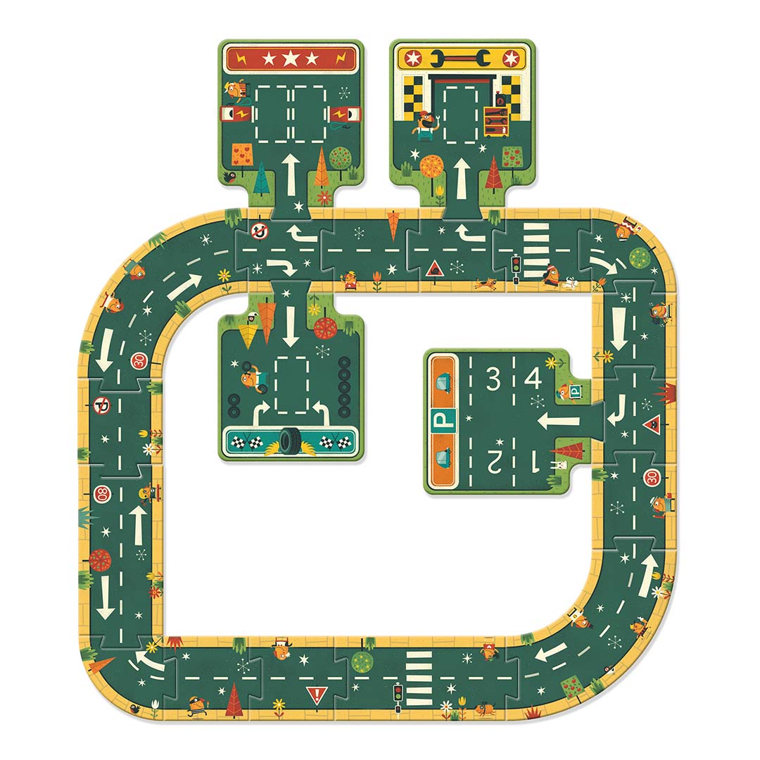 djeco vloerpuzzel autoweg - 21st | DJ07162 | 1