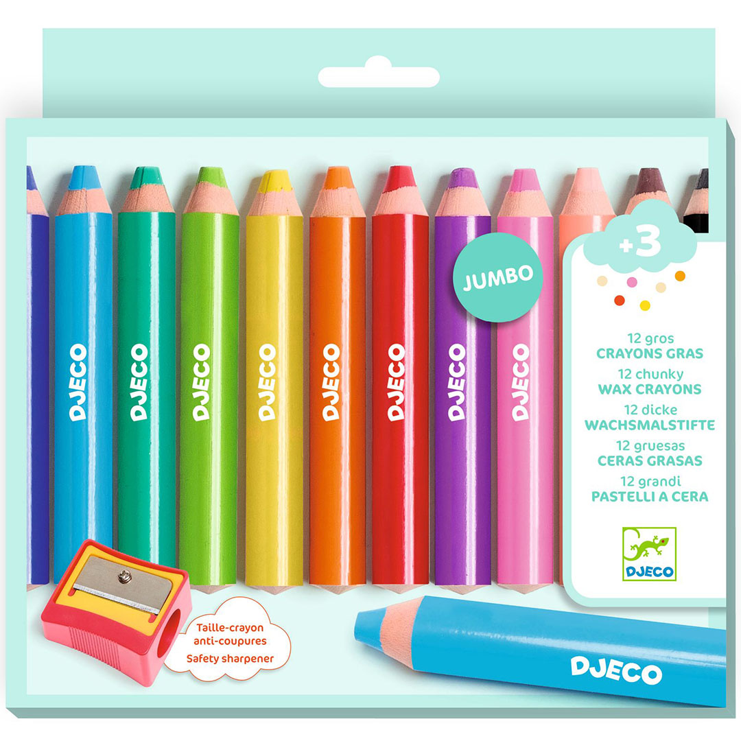 djeco waskrijtjes chunky - 12st|  DJ00971