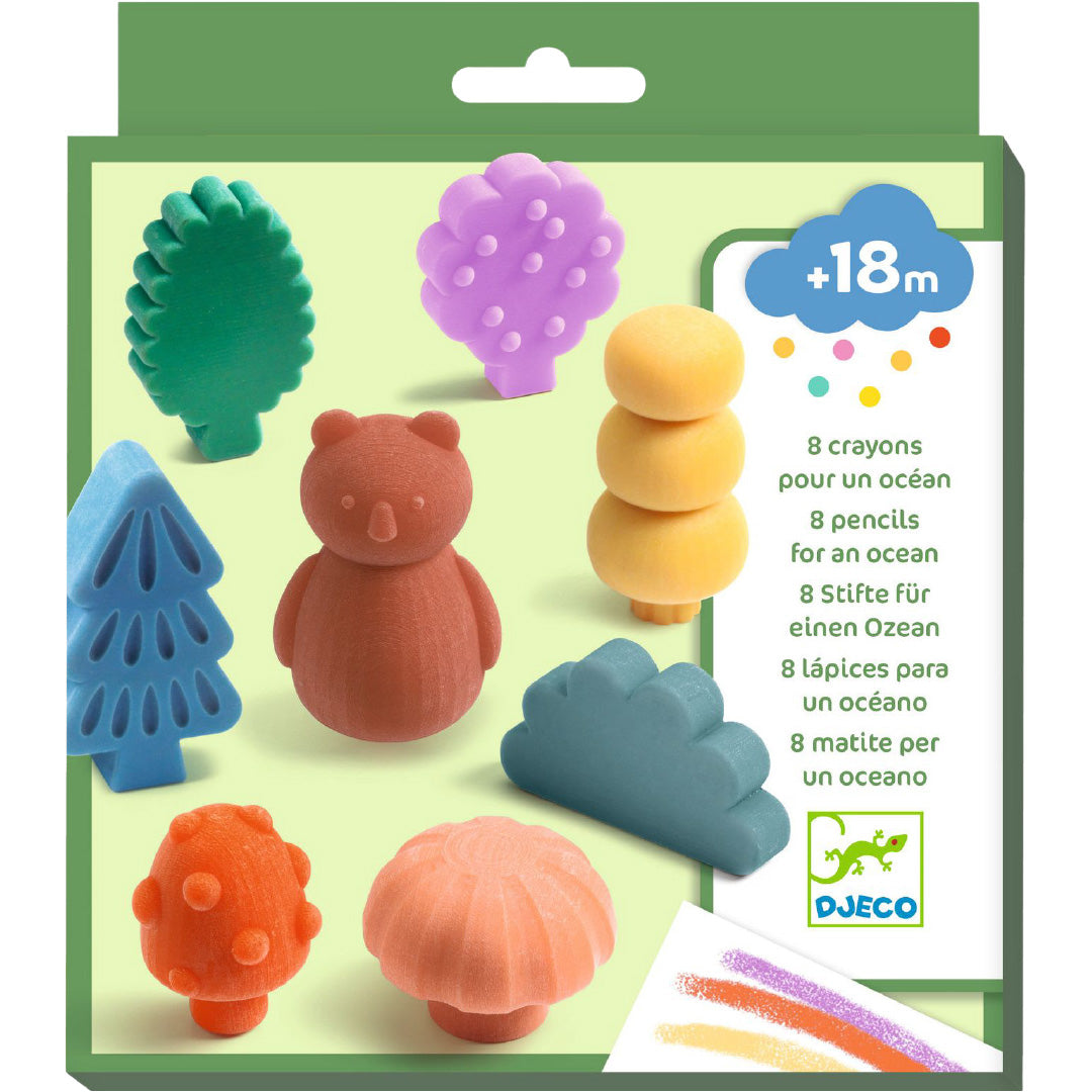 djeco waskrijtjes forest - 8st | DJ09054 | 2