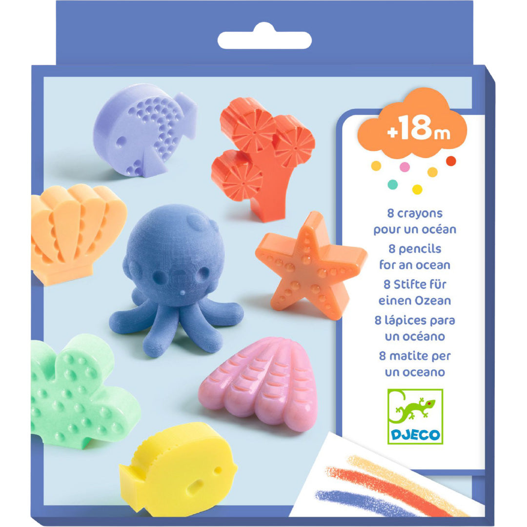 djeco waskrijtjes happy ocean - 8st | DJ09048 | 1