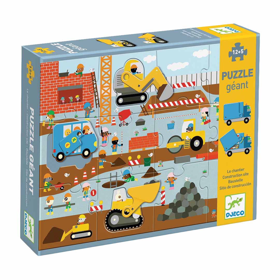 djeco xl puzzel bouwplaats - 17st