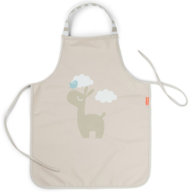 Done by deer kinderschort in zandkleur met een lama, vogel en wolken.