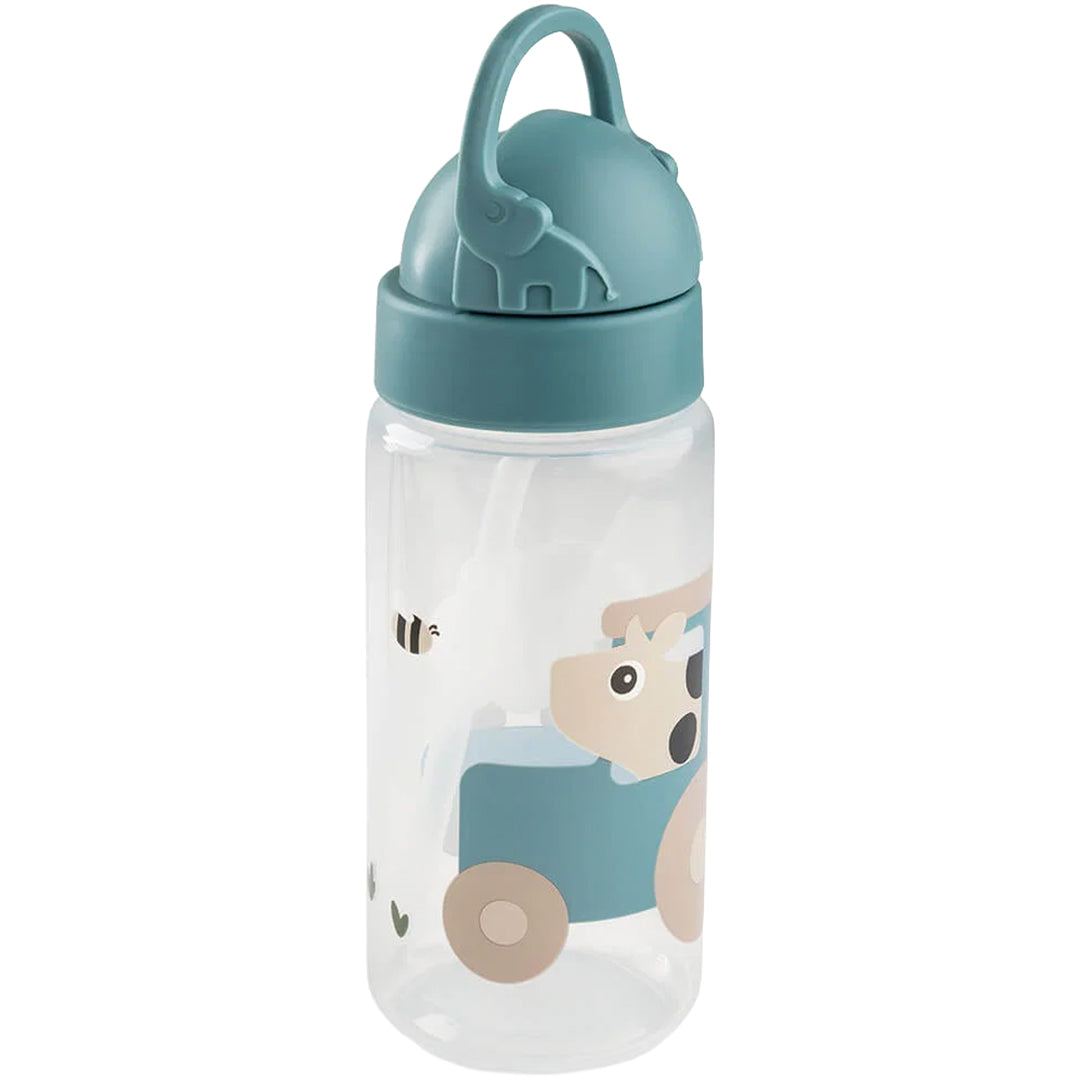 done by deer drinkfles met rietje tiny farm - blue - 350 ml | 1026112 | 