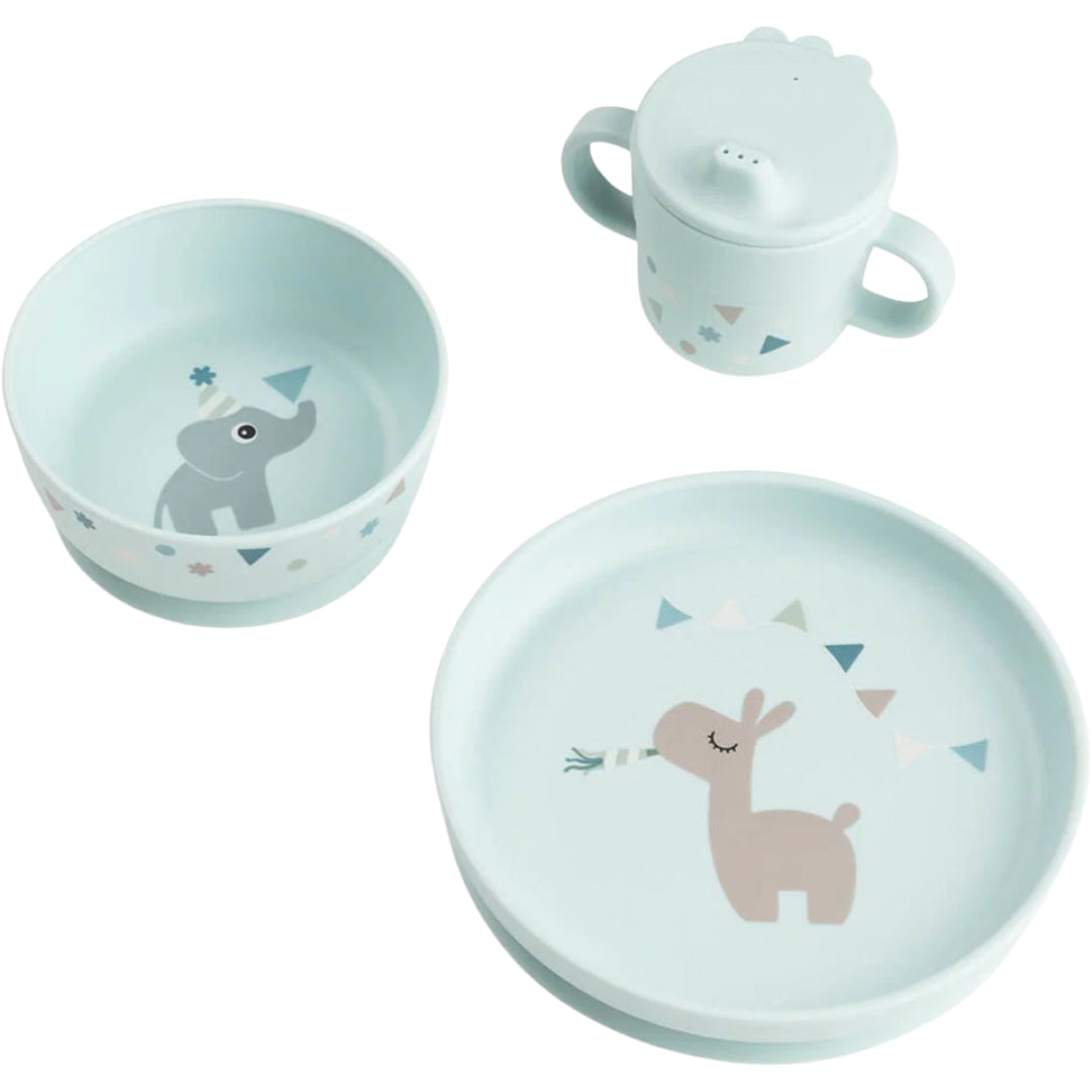 done by deer kinderservies met 1593032zuignap celebration - blue - 3-delig | 1593032 | 