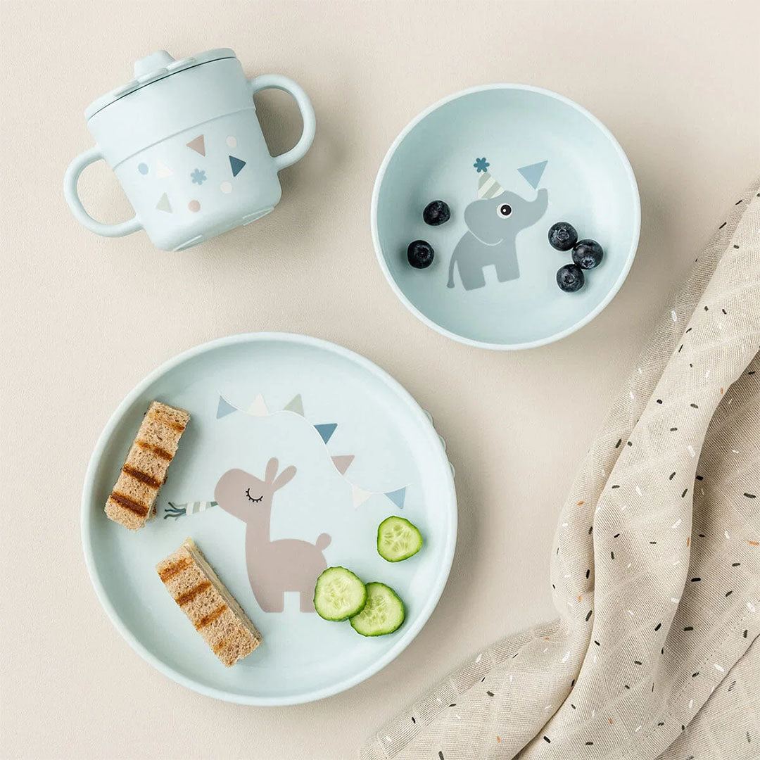 done by deer kinderservies met 1593032zuignap celebration - blue - 3-delig | 1593032 | 4