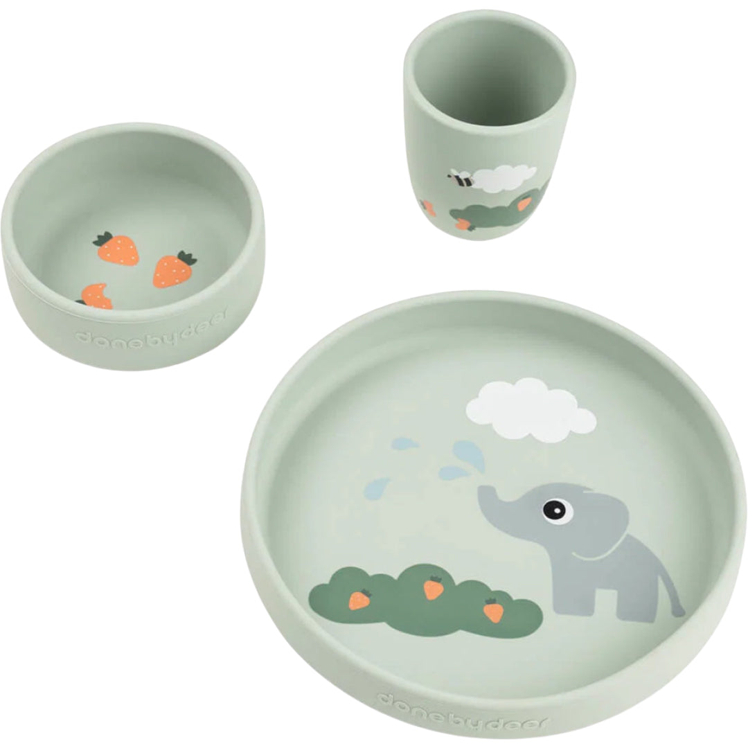 done by deer kinderservies met zuignap elphee - green- 3-delig | 1569823 | 