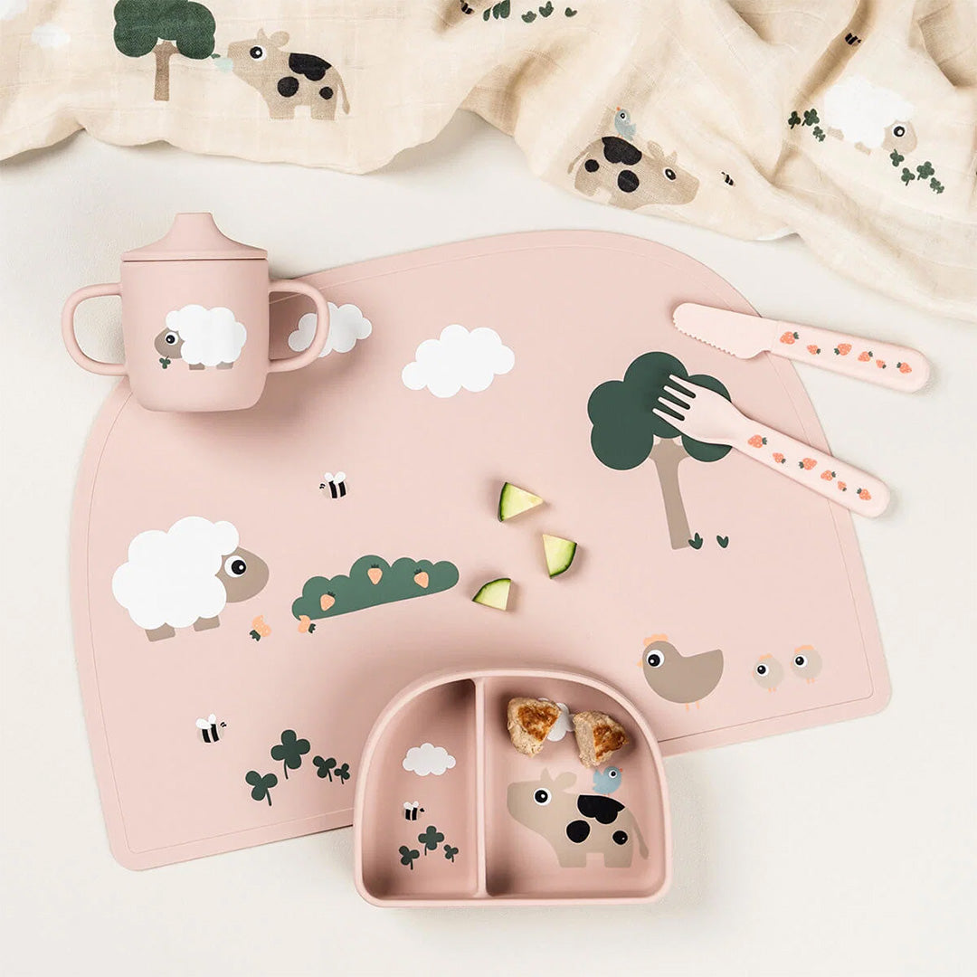 done by deer placemat tiny farm - powder | 1069201 | 3
