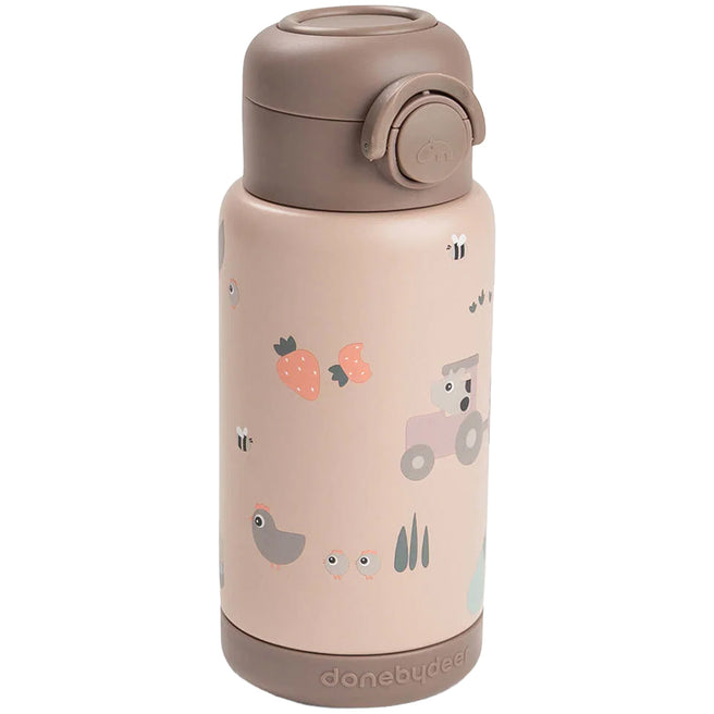 done by deer rvs drinkfles met rietje tiny farm - powder - 340 ml | 1061111 | 