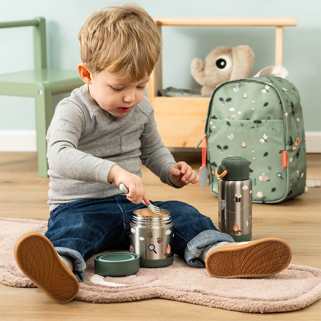 done by deer rvs drinkfles met rietje tiny trails - green - 340 ml | 1061233 | 2