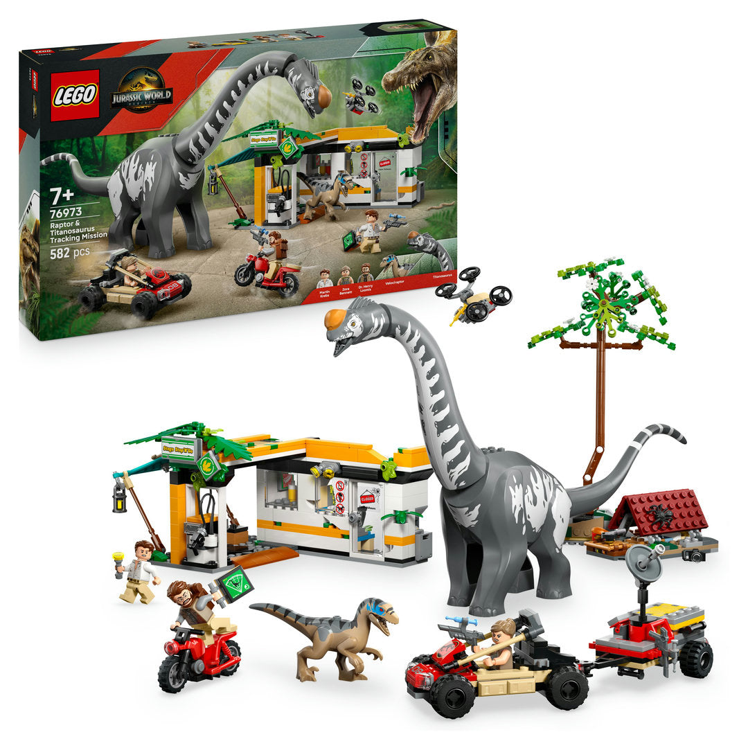 LEGO jurassic world raptor en titanosaurus opsporingsmissie