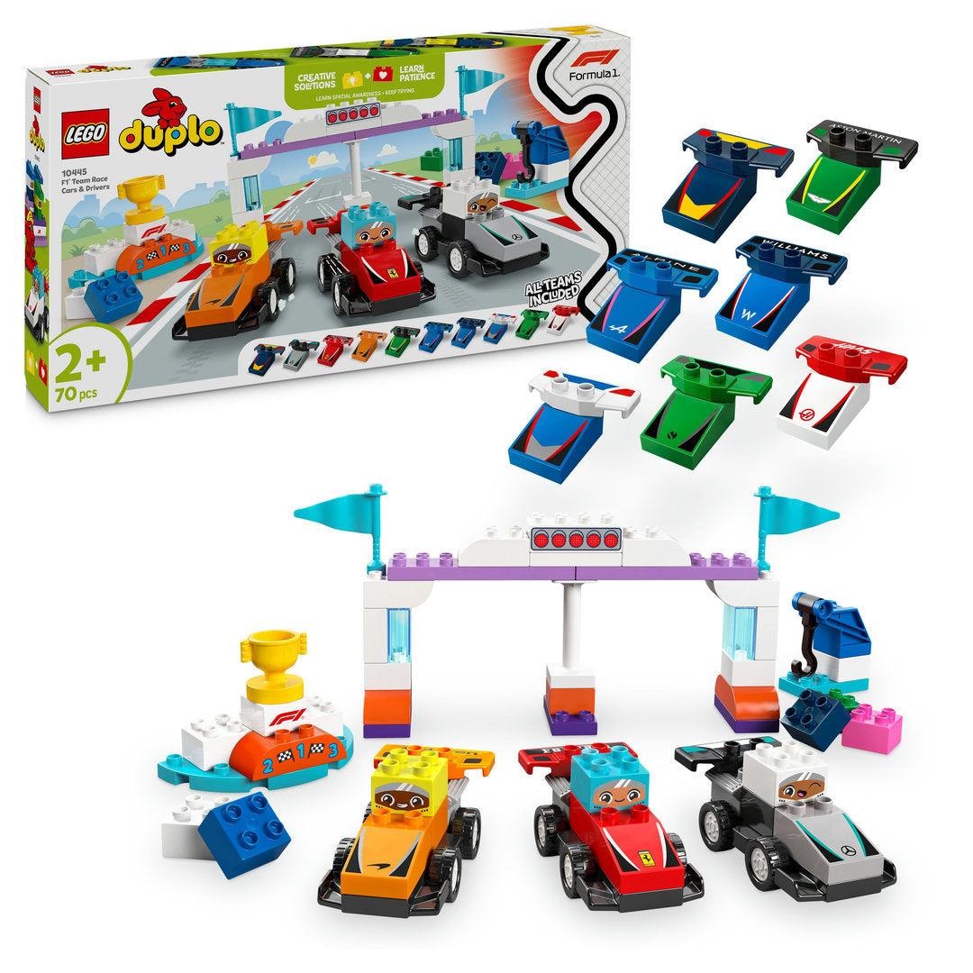 LEGO DUPLO stad f1 team racewagens en coureurs