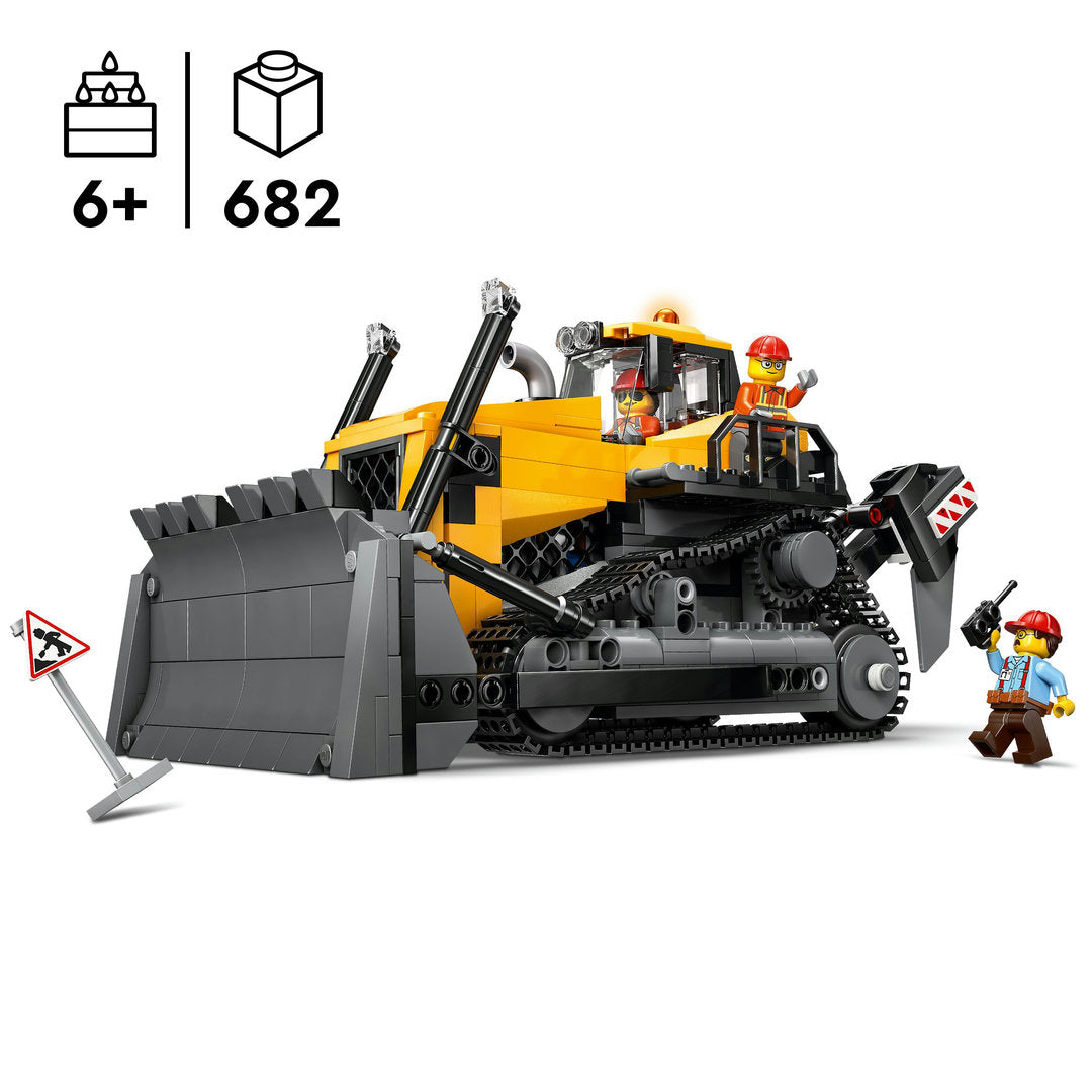 LEGO city gele bulldozer bouwplaatsvoertuig