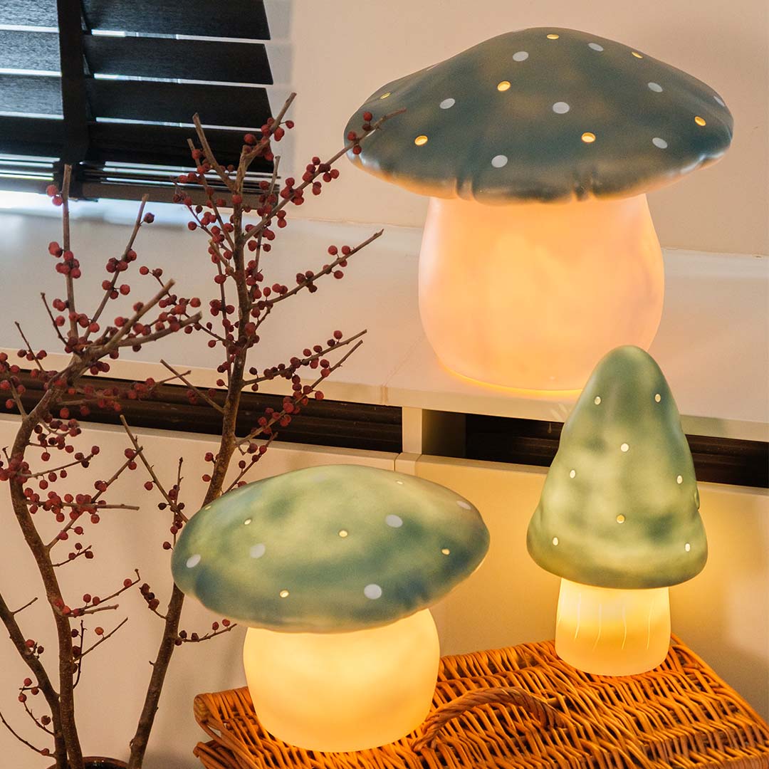 egmont toys heico lamp paddenstoel natuurlijk blauwgroen - 28cm | ET360208NT | 3