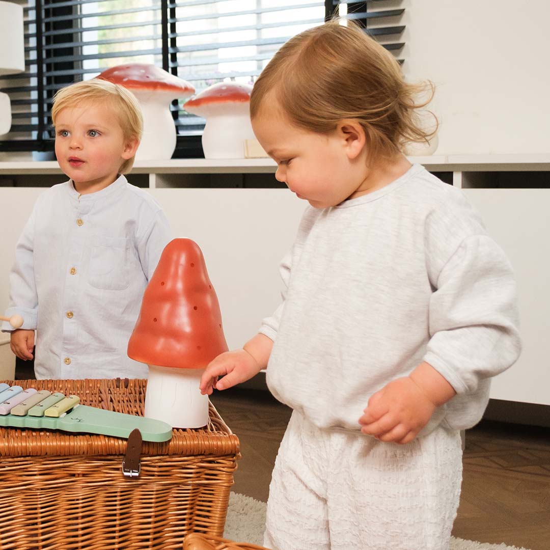 egmont toys heico lamp paddenstoel rode baksteen - 28 cm | ET360208RB | 3