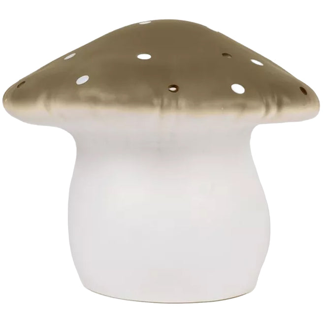 Egmont Toys paddenstoel nachtlamp met bronzen kap en witte stippen.