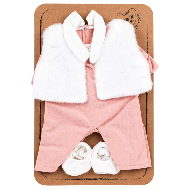 egmont toys poppenkleding jumpsuit en jas - strawberry white - 34 cm | ET700166 | 1