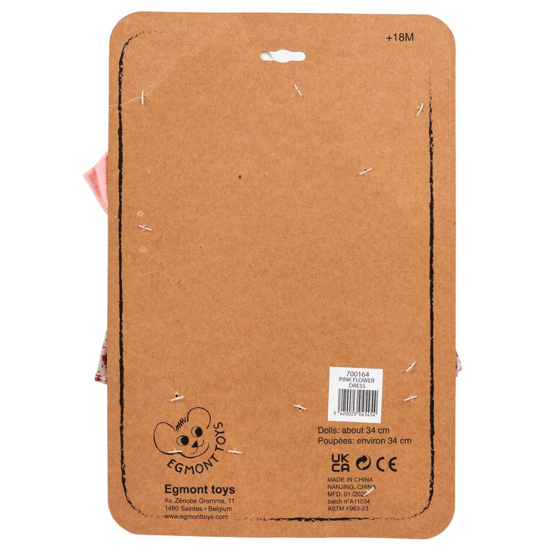egmont toys poppenkleding jurk - pink flower - 34 cm | ET700164 | 4
