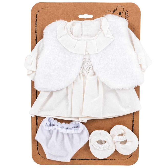 egmont toys poppenkleding jurk en jas - wit - 34 cm | ET700163 | 1