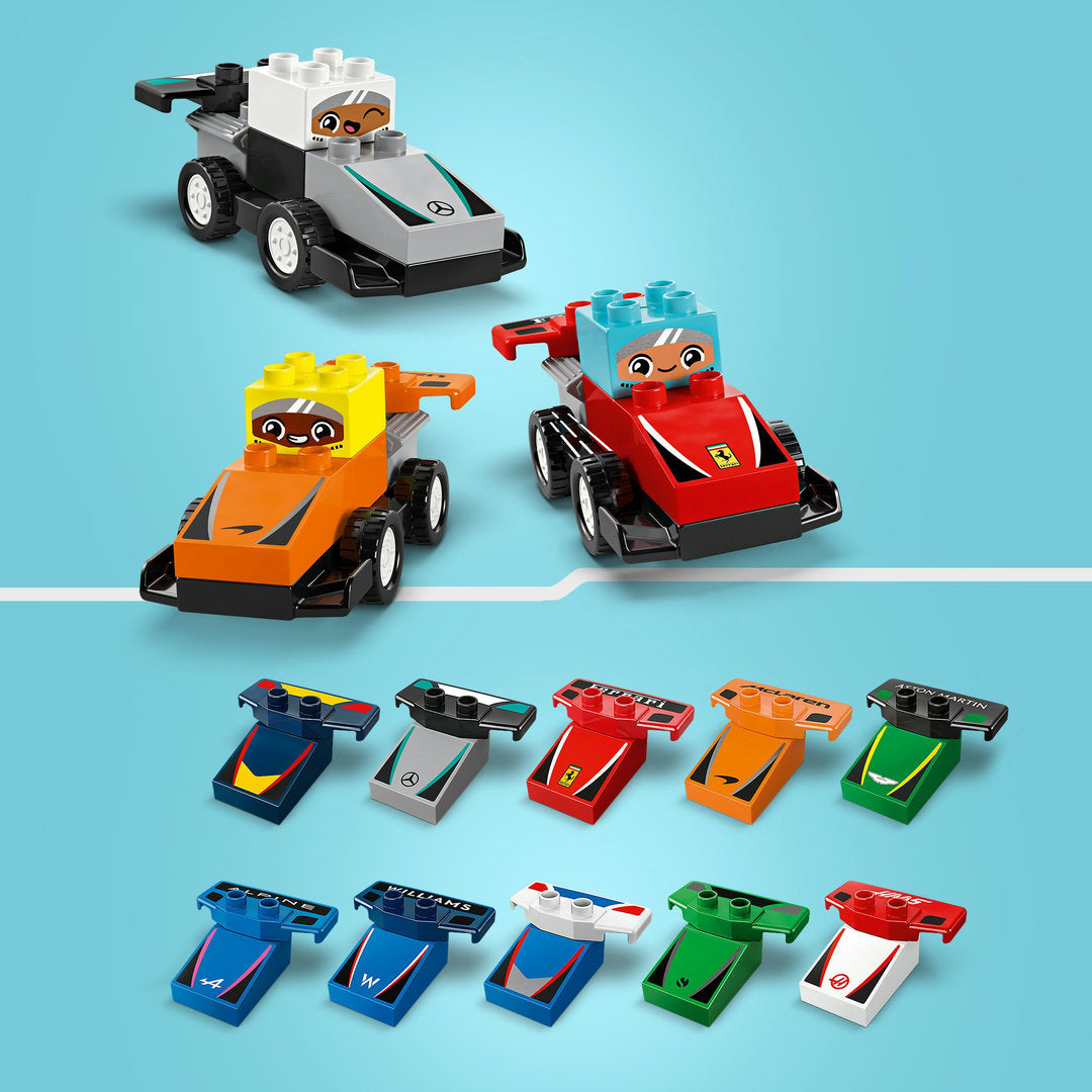 LEGO DUPLO stad f1 team racewagens en coureurs
