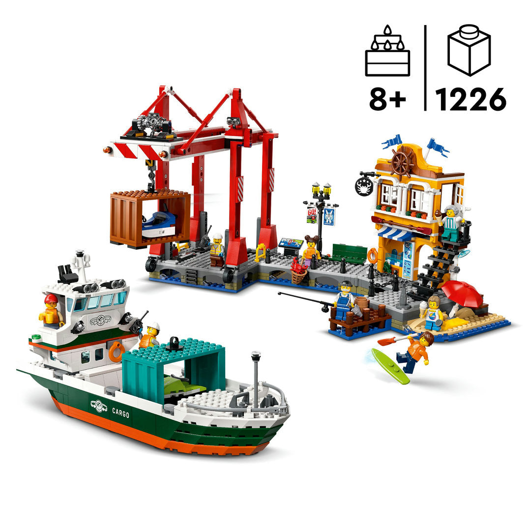 LEGO city haven met vrachtschip