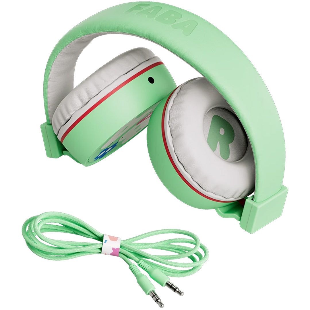 faba kinderkoptelefoon tutum met kabel - groen