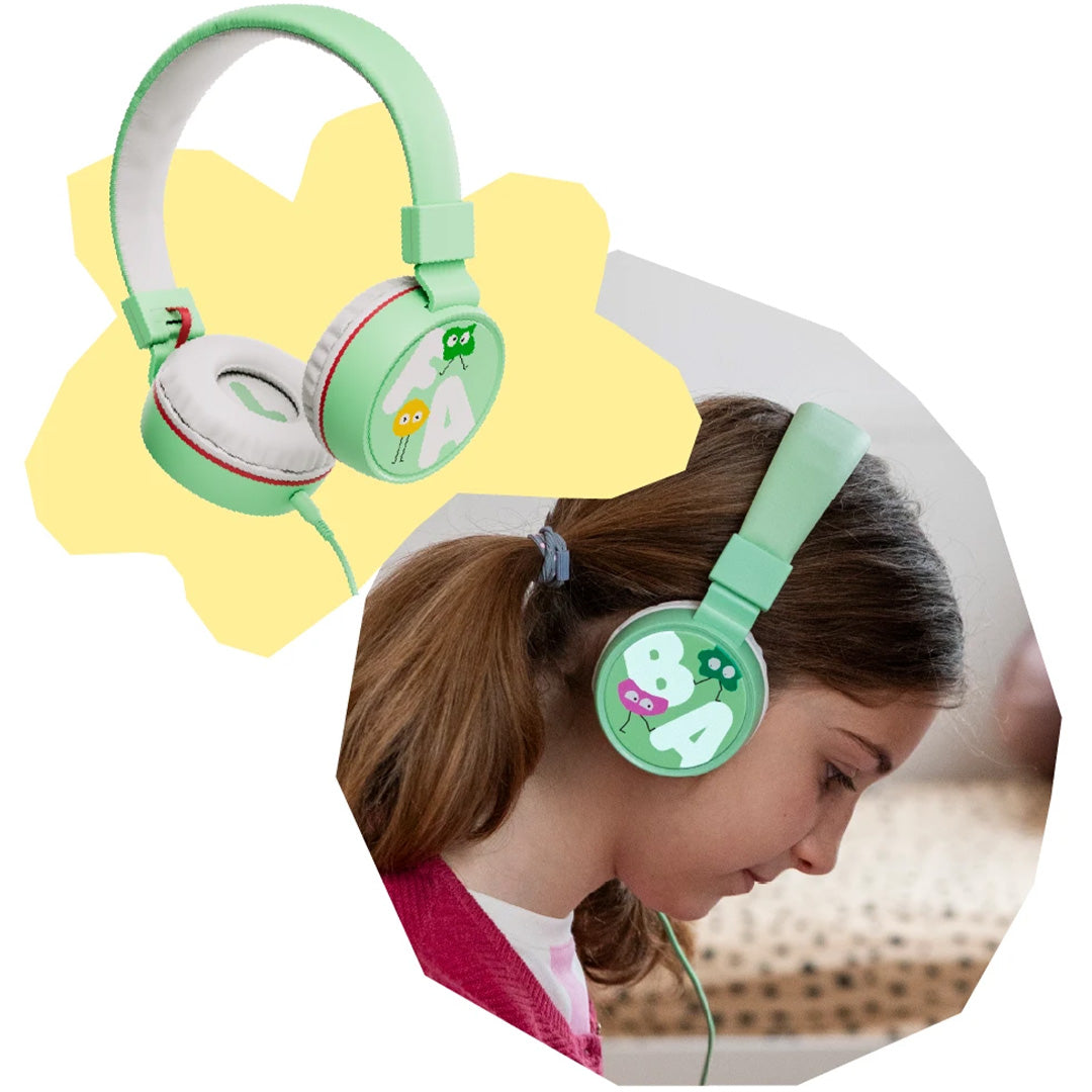 faba kinderkoptelefoon tutum met kabel - groen