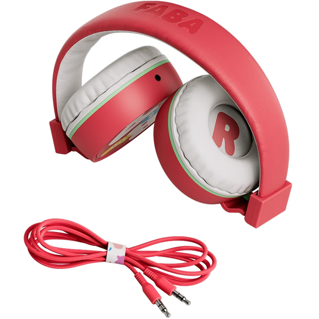 faba kinderkoptelefoon tutum met kabel - rood