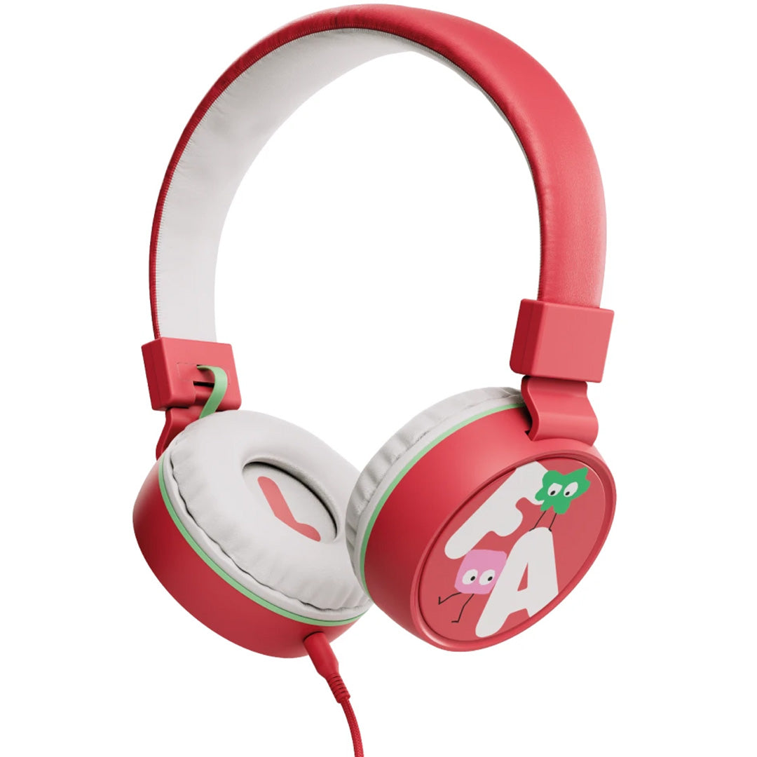 faba kinderkoptelefoon tutum met kabel - rood