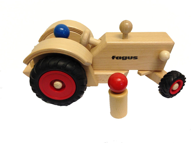 fagus houten bestuurbare tractor met 2 poppetjes | 10.21 | 0