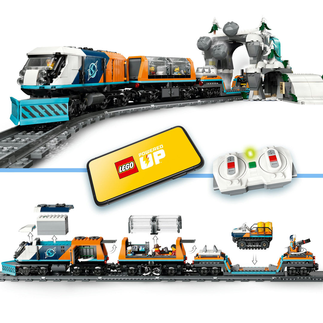 LEGO city onderzoekstrein op de noordpool voertuigset