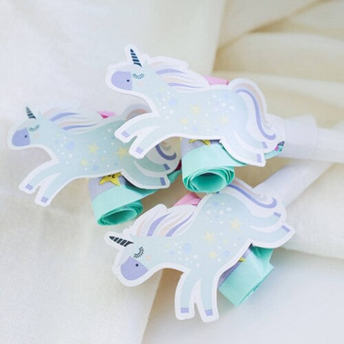 feestfluitjes eenhoorns en regenbogen - 6st | 68367 | 2
