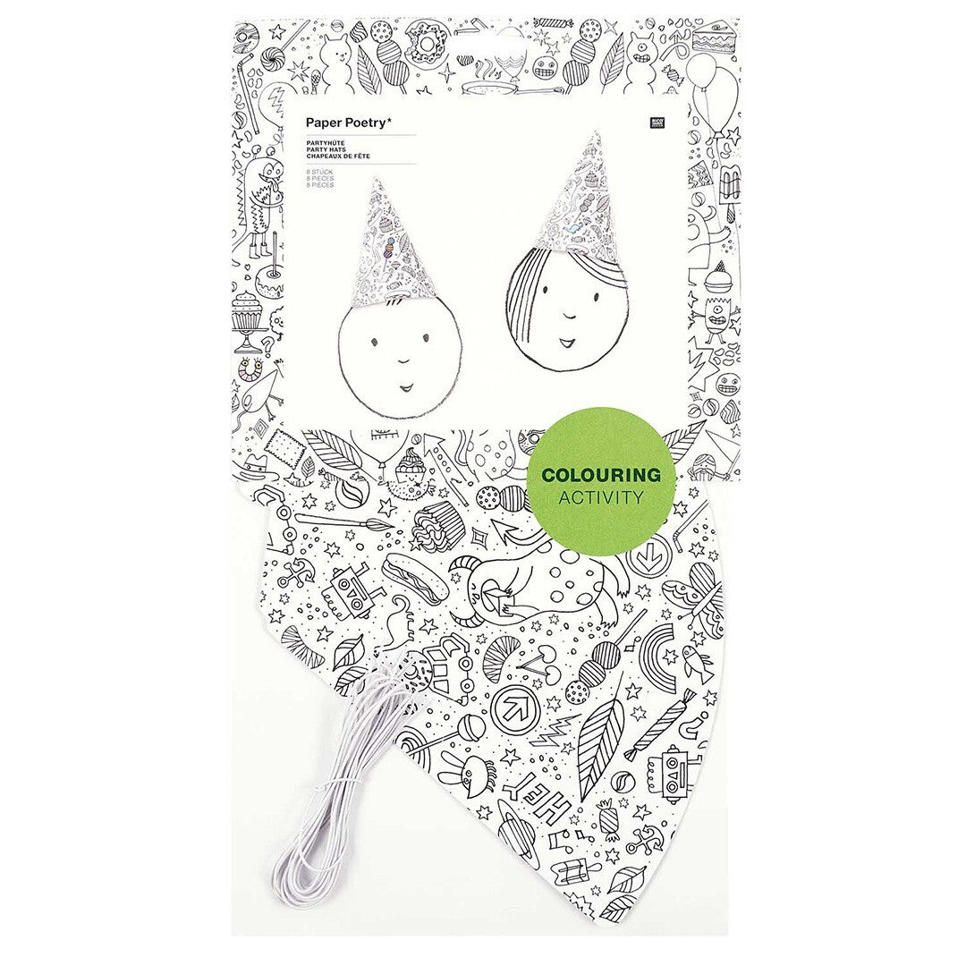 feesthoedjes inkleuren - 8 st | 99001.64.59 | 0
