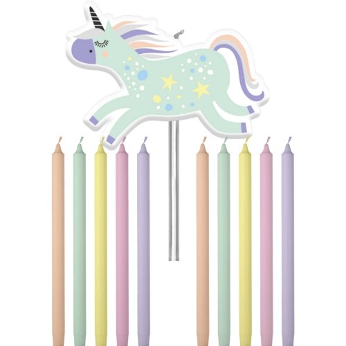 feestkaarsen eenhoorns en regenbogen - 11st | 68380 | 0