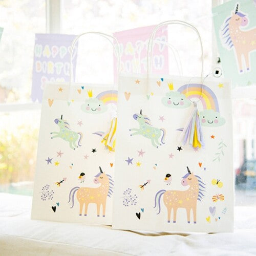 feesttasjes eenhoorns en regenbogen - 6st | 68315 | 2