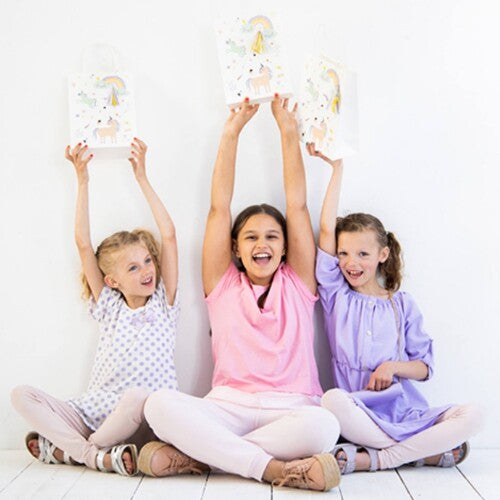 feesttasjes eenhoorns en regenbogen - 6st | 68315 | 4