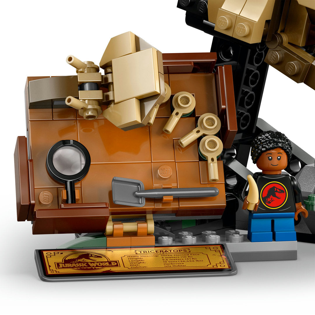 LEGO jurassic world dinosaurusfossielen triceratops schedel