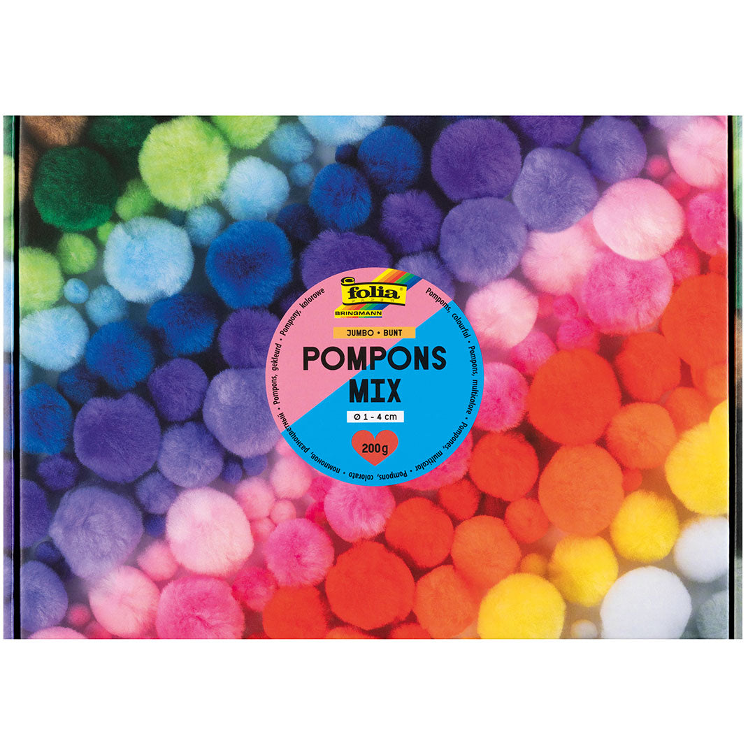 folia pompoms - kleurrijk - 200 gram | 50209 | 0