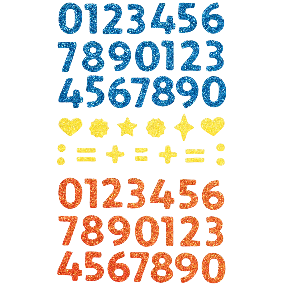 folia stickers glitter - cijfers - 112st