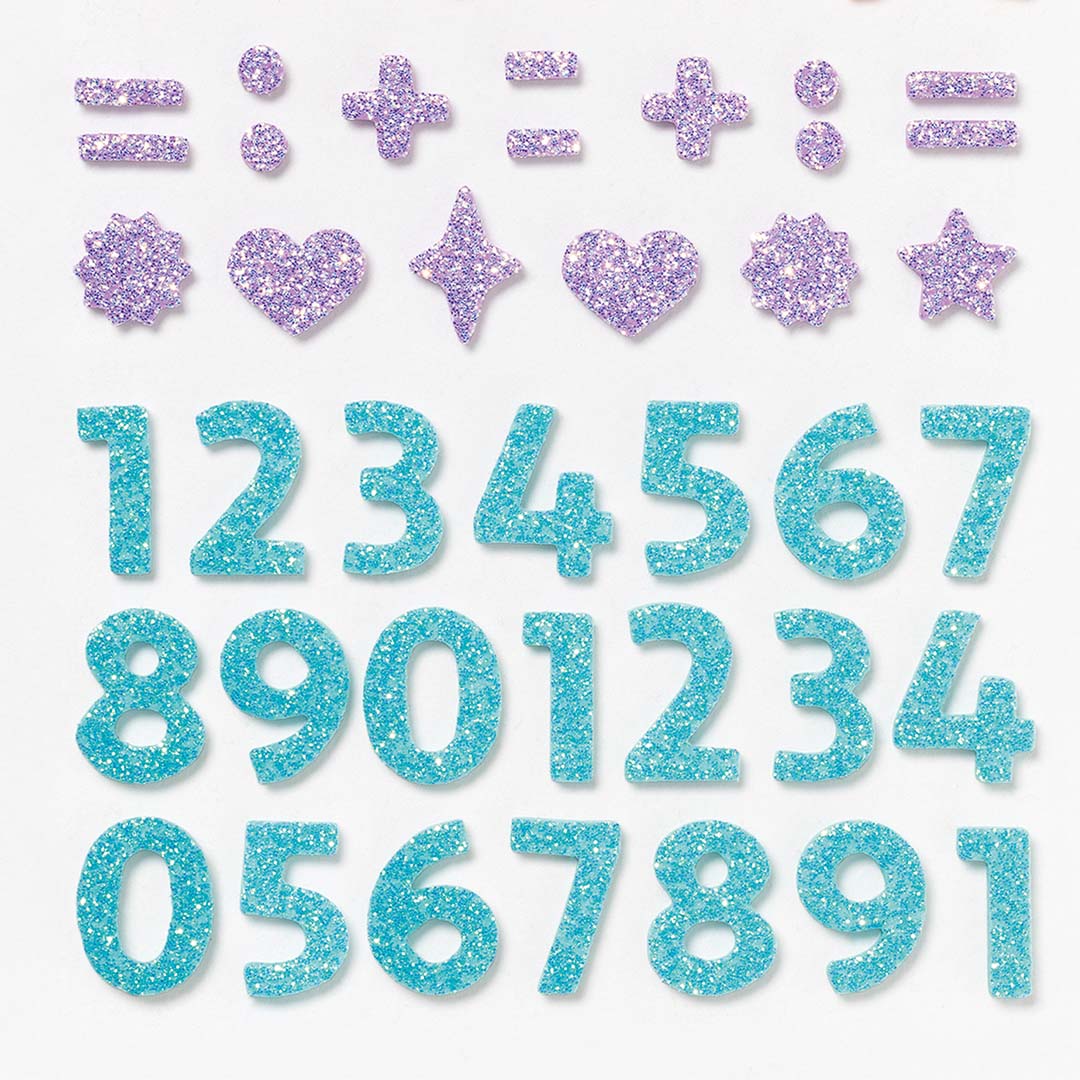 folia stickers glitter - cijfers - 112st | 23778 | 2