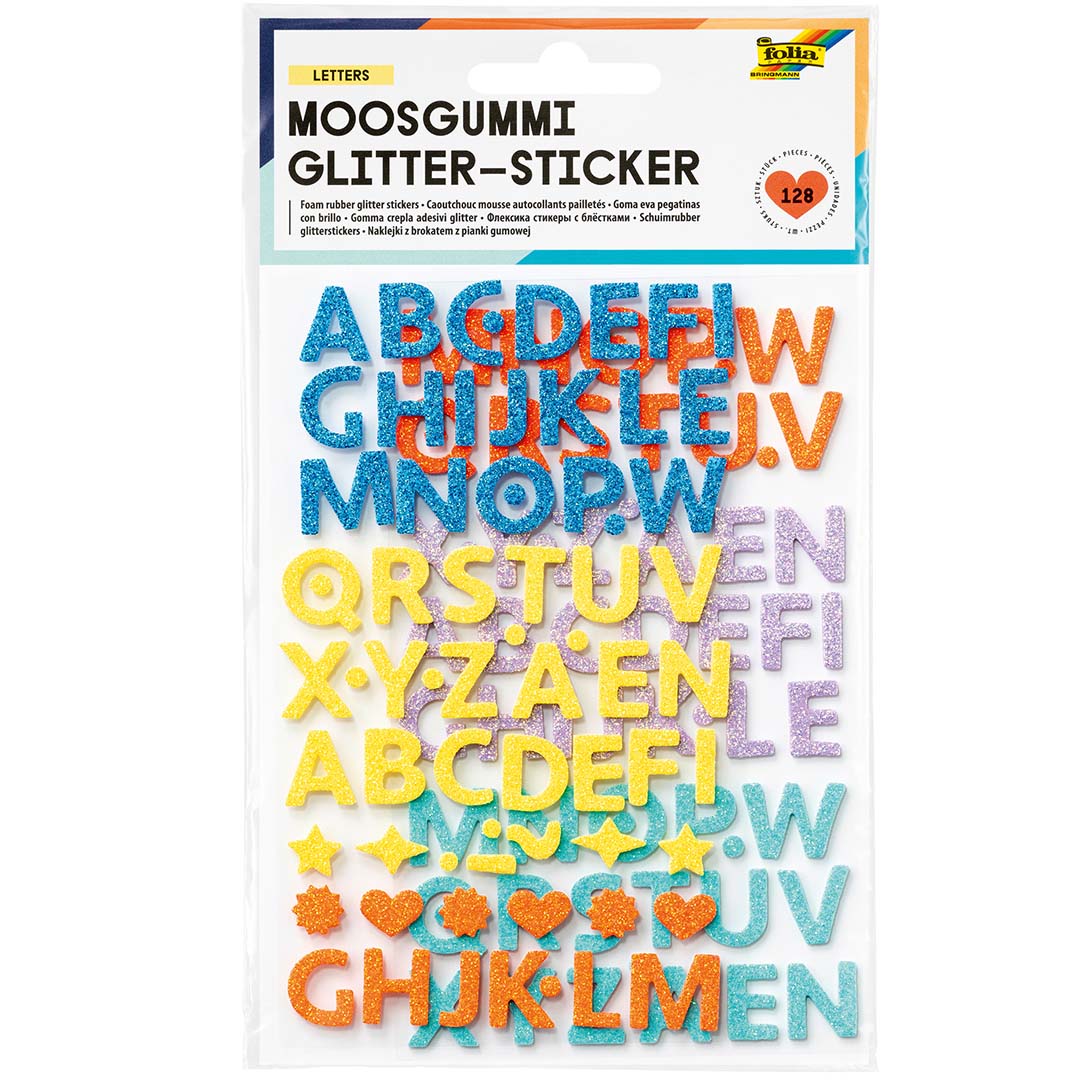 folia stickers glitter - letters - 128st | 23776 | 0