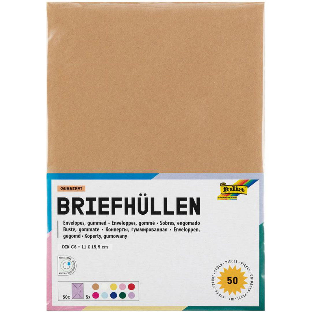 folia envelopen 10 kleuren - 11,5x16 cm - 50st | 150599 | 1