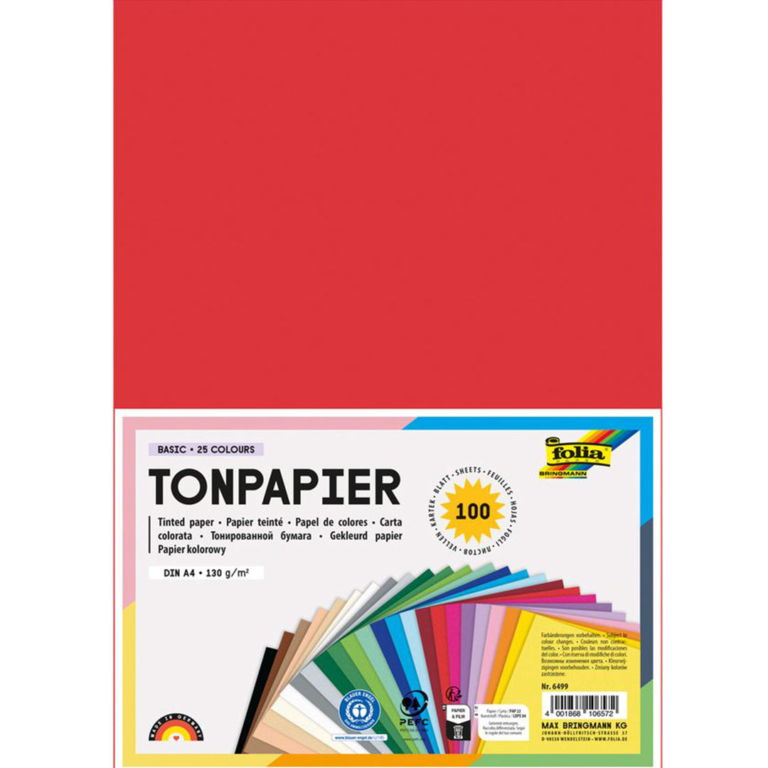 folia knutselpapier 25 kleuren A4 - 100st | 6499